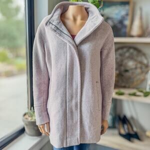 J. Crew Wool Blend Full Zip City Coat in Heather Dusk Grey, Women's Size 10